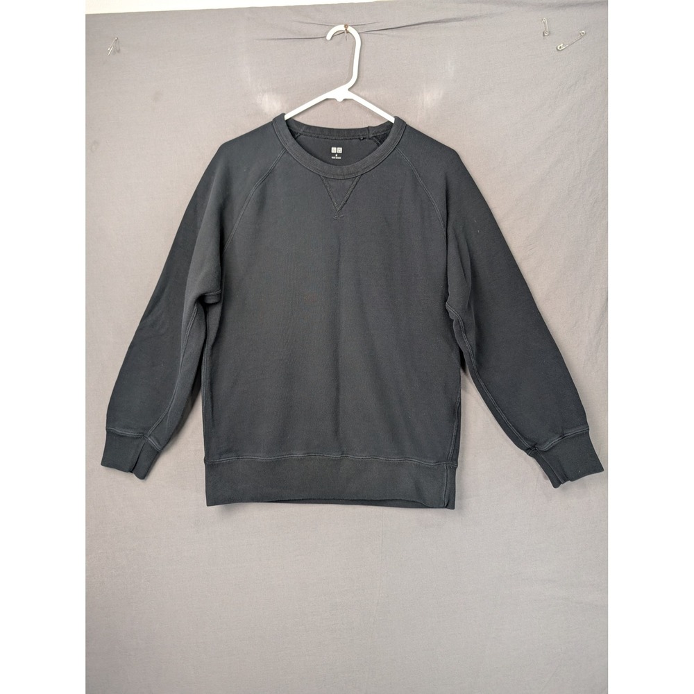 Uniqlo Mens Crew Neck Long Sleeve Sweatshirt Black Size M 341-408984
